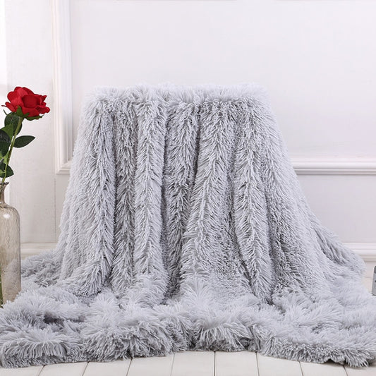 Long Shaggy Fuzzy Soft Faux Fur Throw Blanket or Pillow Cover/ Pillow Insert Not Included