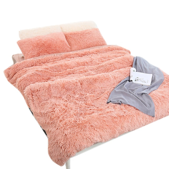 Long Shaggy Fuzzy Soft Faux Fur Throw Blanket or Pillow Cover/ Pillow Insert Not Included