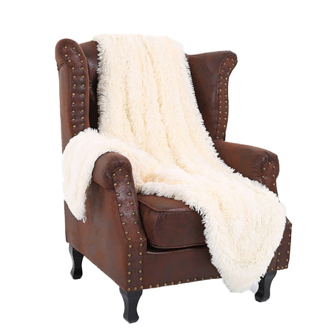 Long Shaggy Fuzzy Soft Faux Fur Throw Blanket or Pillow Cover/ Pillow Insert Not Included