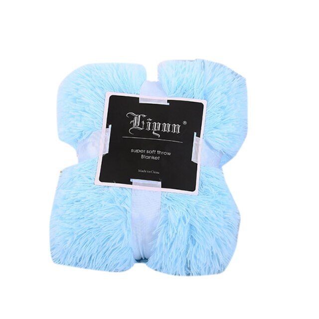 Long Shaggy Fuzzy Soft Faux Fur Throw Blanket or Pillow Cover/ Pillow Insert Not Included