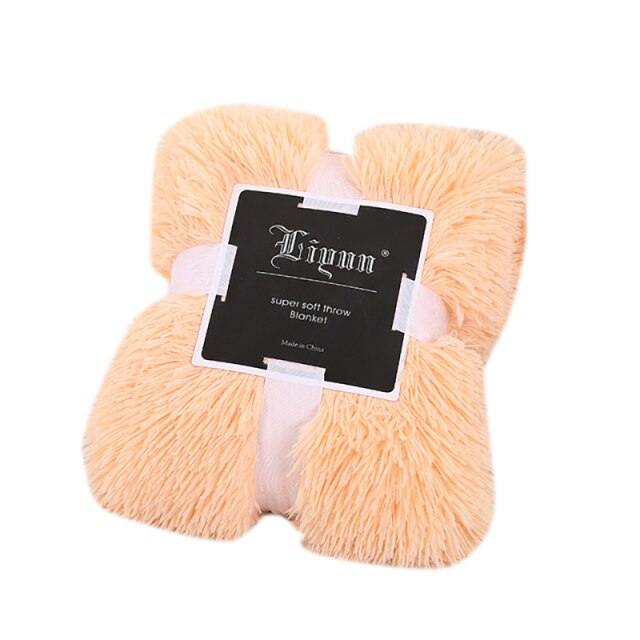 Long Shaggy Fuzzy Soft Faux Fur Throw Blanket or Pillow Cover/ Pillow Insert Not Included