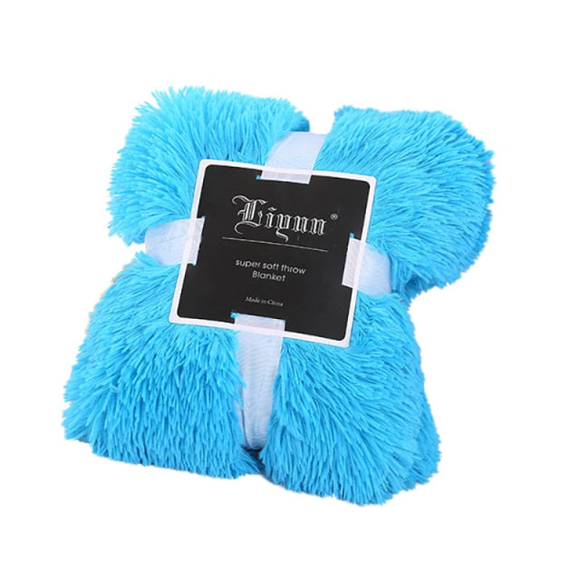 Long Shaggy Fuzzy Soft Faux Fur Throw Blanket or Pillow Cover/ Pillow Insert Not Included