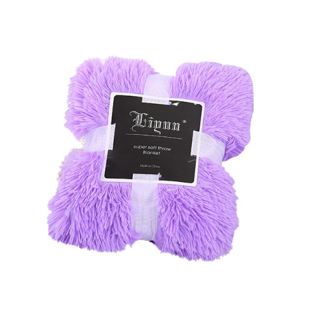 Long Shaggy Fuzzy Soft Faux Fur Throw Blanket or Pillow Cover/ Pillow Insert Not Included