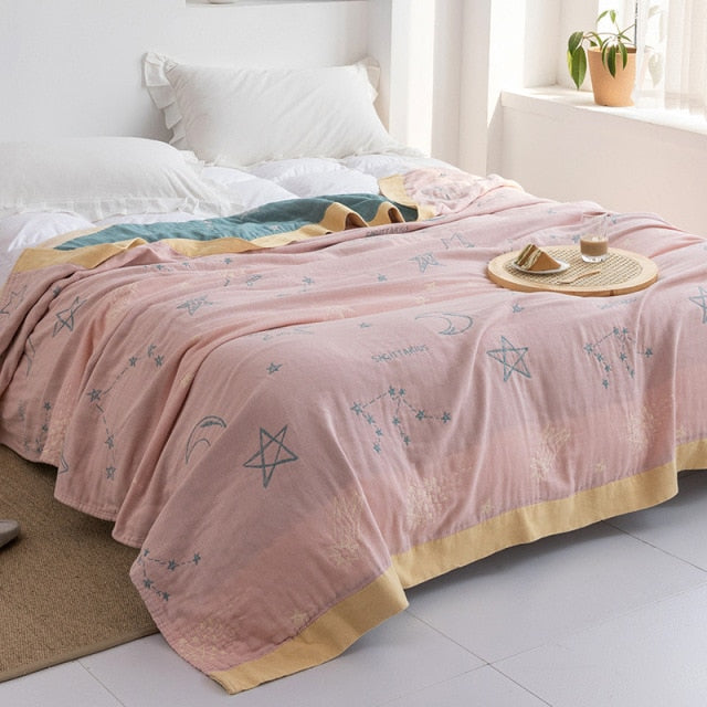 Japanese throw blanket-Bedspread/ 100% Cotton Gauze