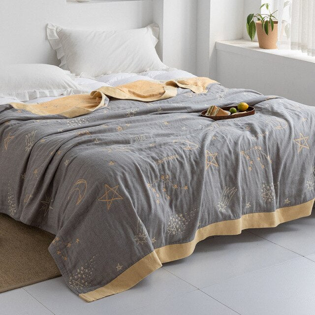 Japanese throw blanket-Bedspread/ 100% Cotton Gauze