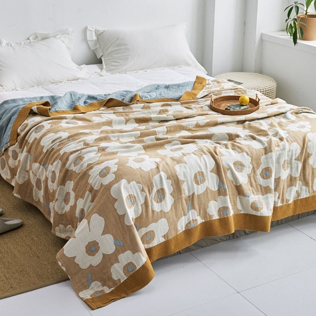 Japanese throw blanket-Bedspread/ 100% Cotton Gauze