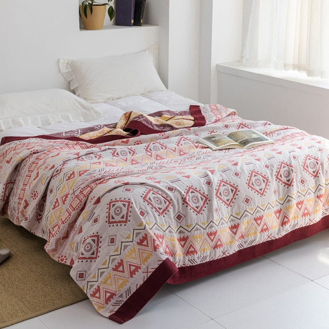 Japanese throw blanket-Bedspread/ 100% Cotton Gauze