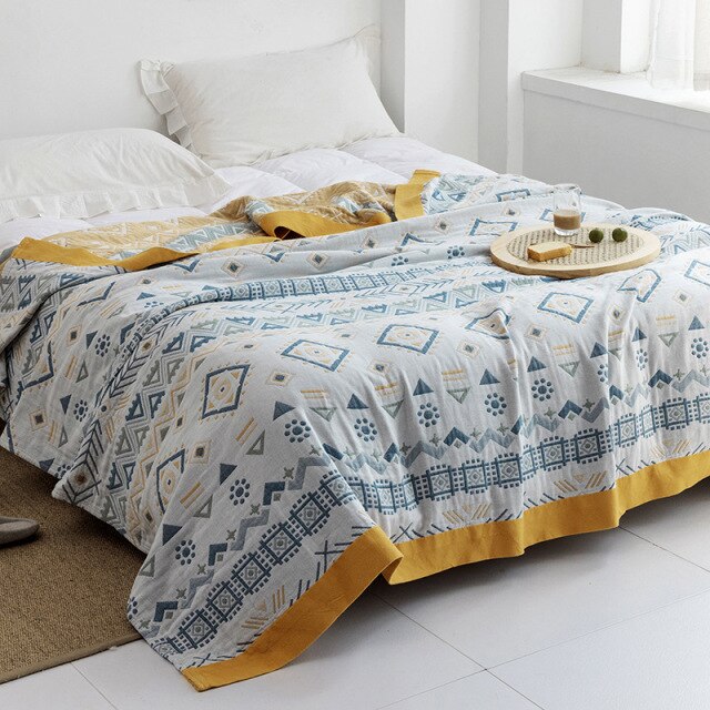 Japanese throw blanket-Bedspread/ 100% Cotton Gauze