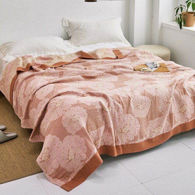 Japanese throw blanket-Bedspread/ 100% Cotton Gauze