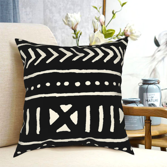 African Mud Cloth Square Throw Pillow Cover