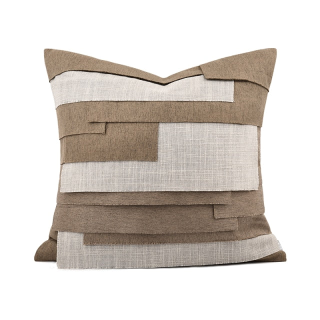 Decorative Brown White Throw Pillow Covers