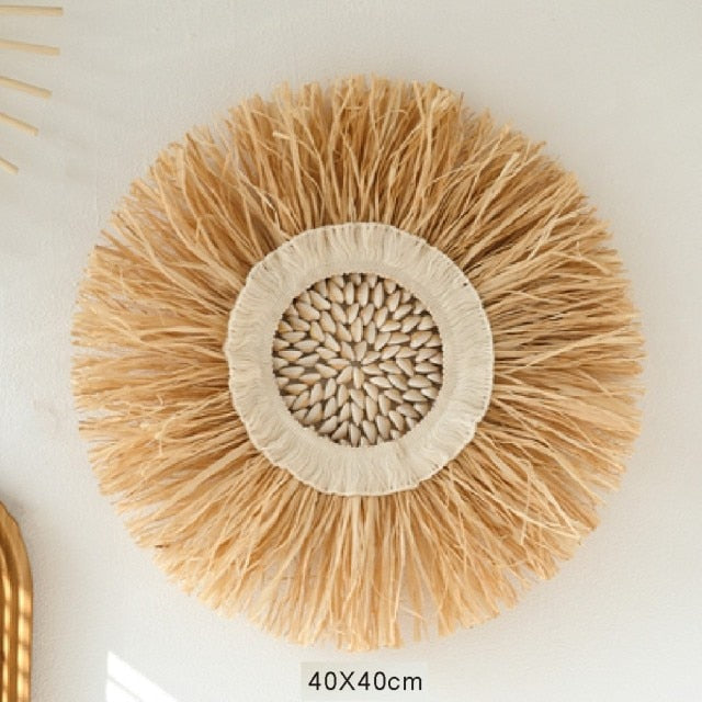 Nordic Style Straw-Rattan Wall Decor