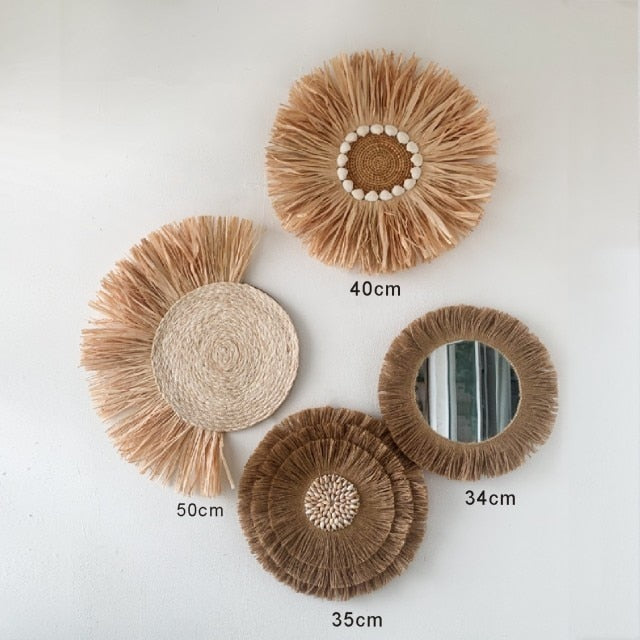 Nordic Style Straw-Rattan Wall Decor