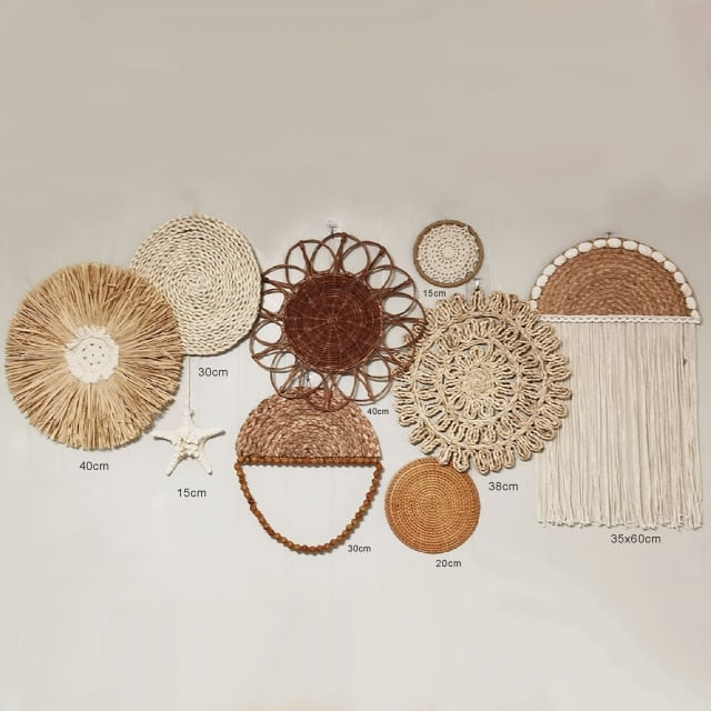 Nordic Style Straw-Rattan Wall Decor