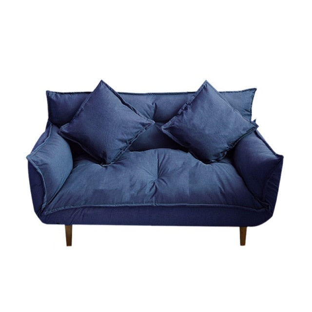 Modern Two Seater Sleep-Sofa  Adjustable Foldable/ Wood Legs