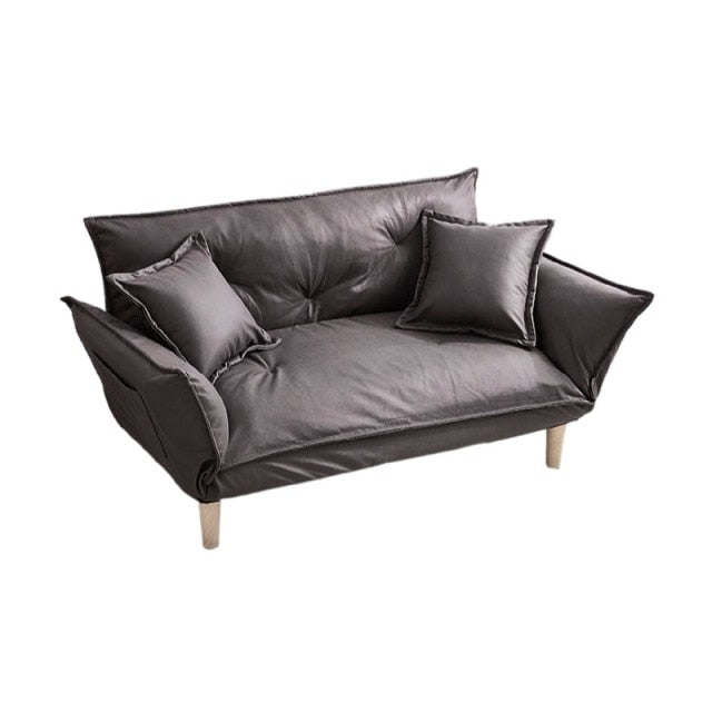 Modern Two Seater Sleep-Sofa  Adjustable Foldable/ Wood Legs