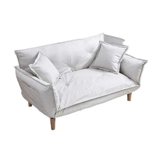 Modern Two Seater Sleep-Sofa  Adjustable Foldable/ Wood Legs