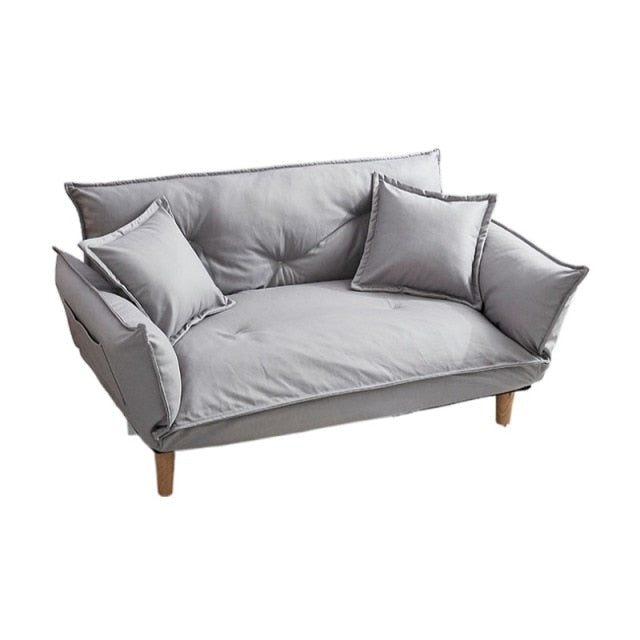 Modern Two Seater Sleep-Sofa  Adjustable Foldable/ Wood Legs