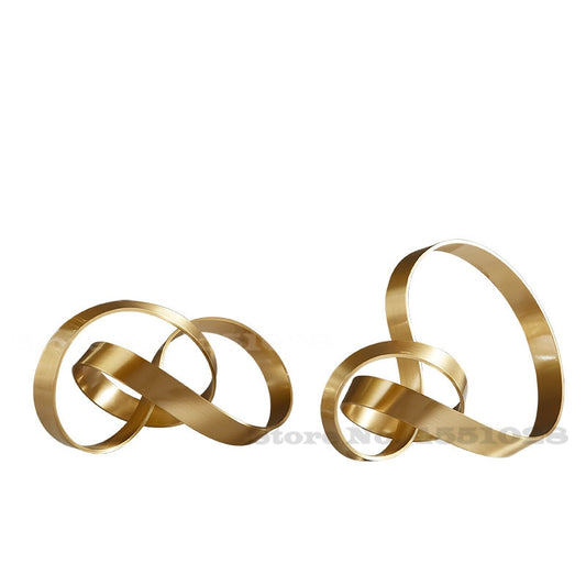 Nordic Retro Geometric Gold Ring Sculpture