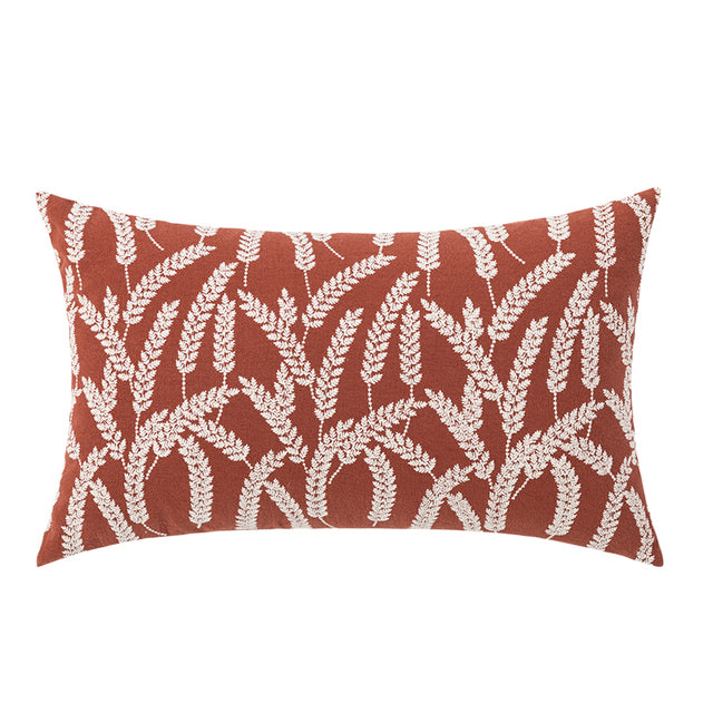 Wheat Embroidery Throw Pillow Cover