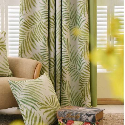 Tropical Palm/Fern Leaf Curtains