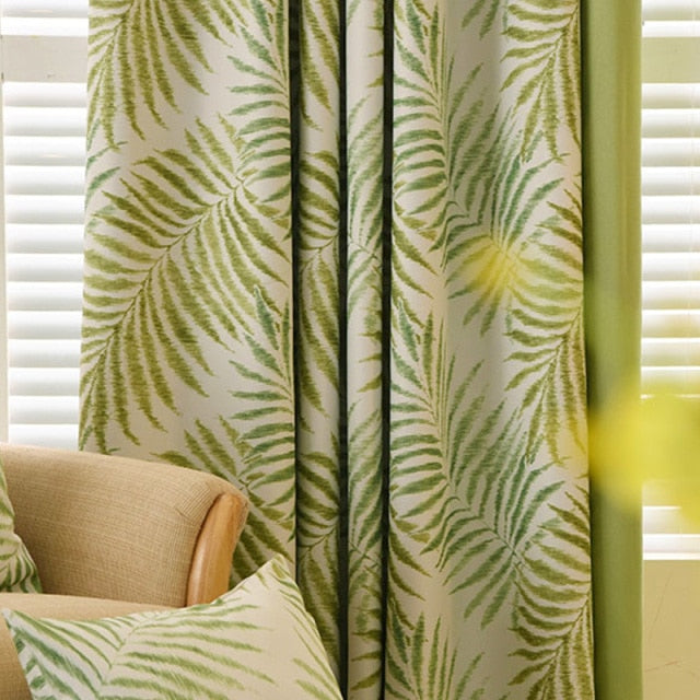 Tropical Palm/Fern Leaf Curtains