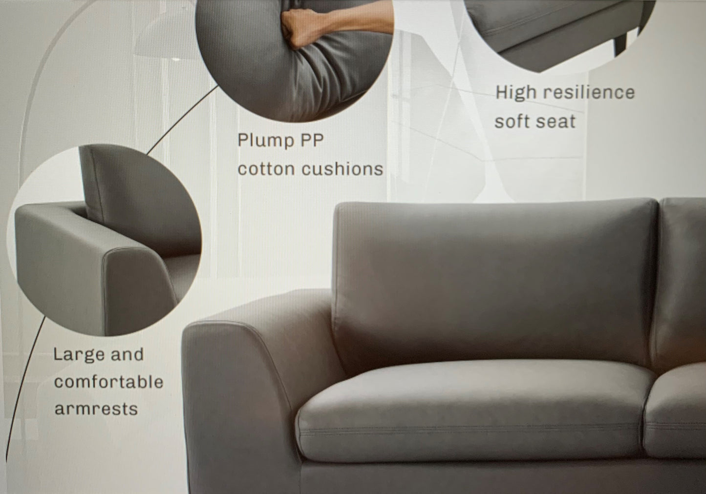 Air Leather Corner Sectional Sofa with Metal Legs, Huge Corner Wedge Design, Modern English Arm